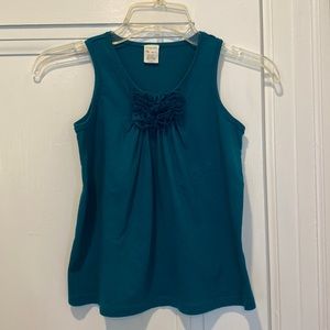 Crewcuts girls t-shirt; sz 8; turquoise; flowered bow in center; ex condition